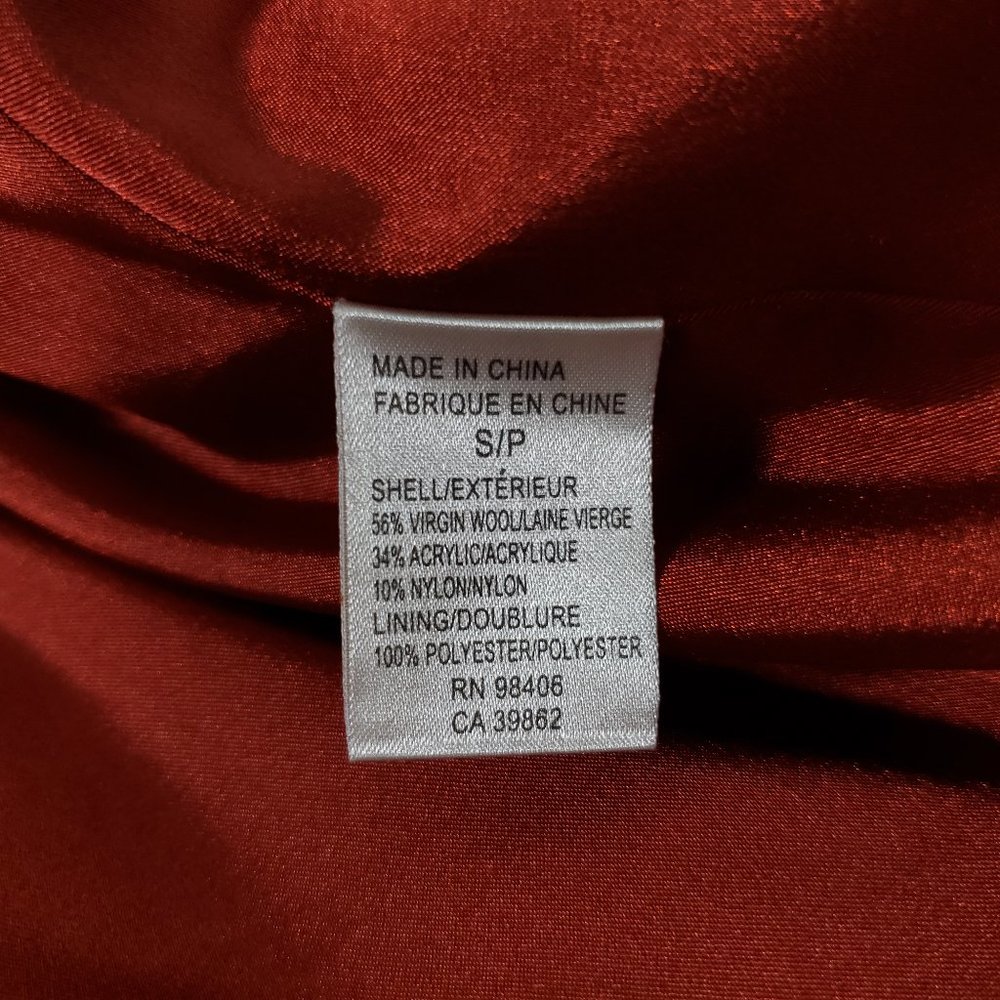 Theory Orange Tweed Button Up Sonoa Wool Coat - Picture 9 of 9